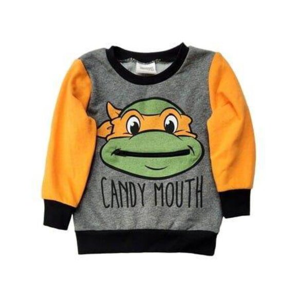 oddler Boys Teenage Mutant Ninja Turtle Sweatshirt - Grey/Yellow, 5T - Picture 1 of 4